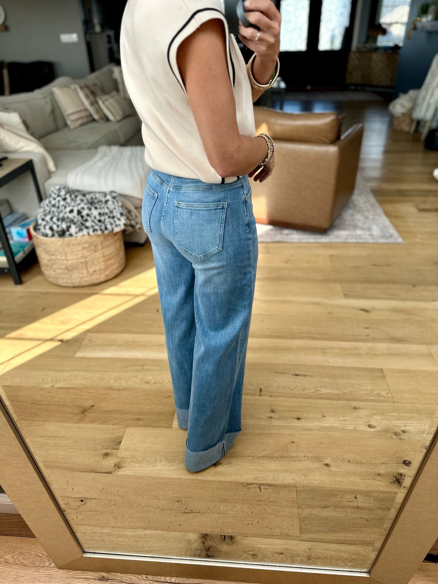 The Jenna High-Rise Straight Cuff Denim-Anniewear-Anna Kaytes Boutique, Women's Fashion Boutique in Grinnell, Iowa