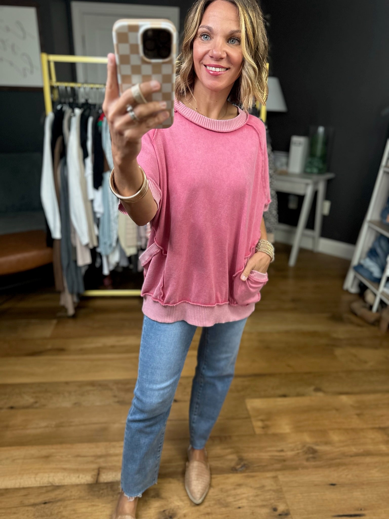 By My Side Washed Pocket Top - Multiple Options-Easel-Anna Kaytes Boutique, Women's Fashion Boutique in Grinnell, Iowa