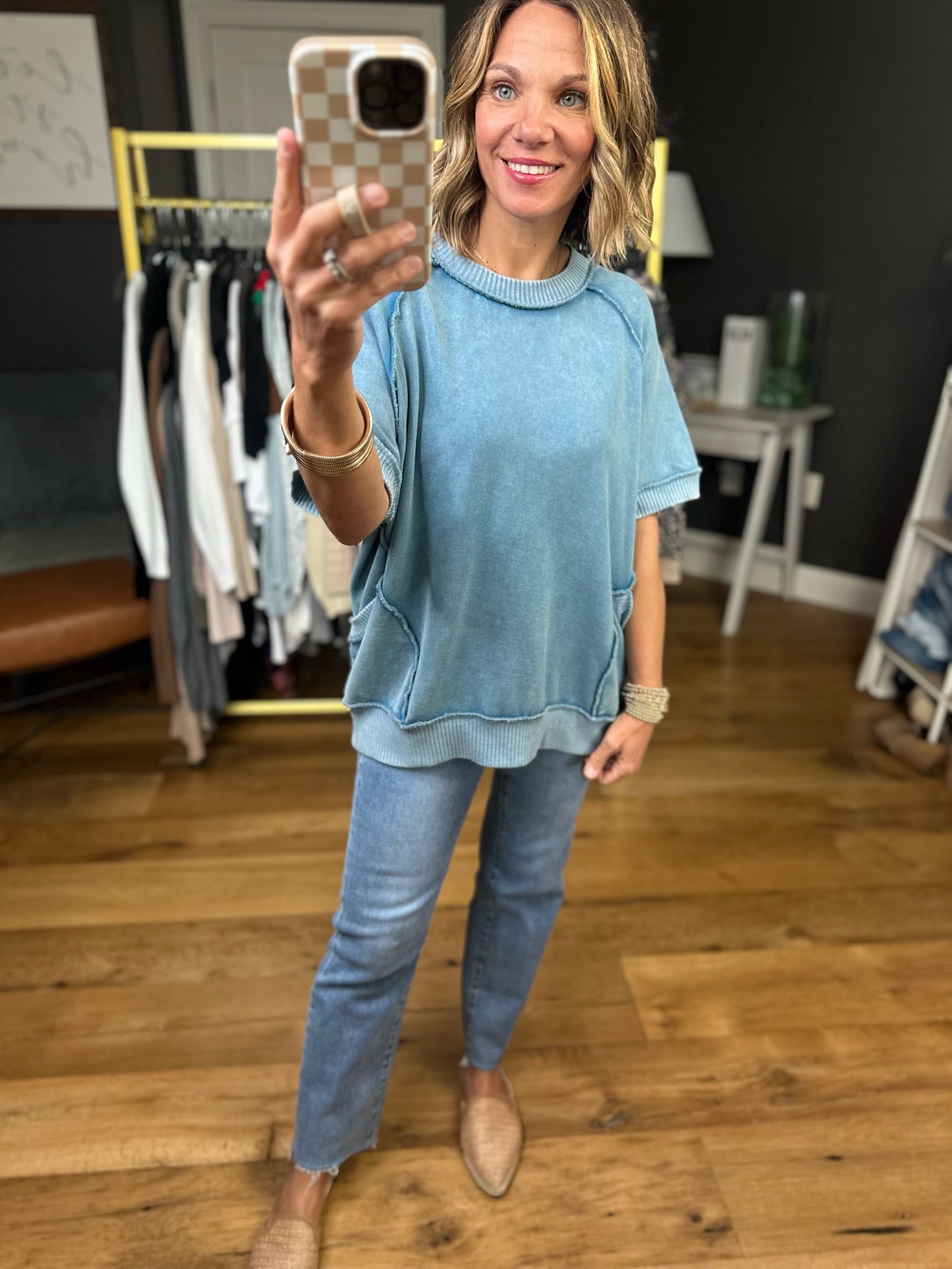 By My Side Washed Pocket Top - Multiple Options-Easel-Anna Kaytes Boutique, Women's Fashion Boutique in Grinnell, Iowa