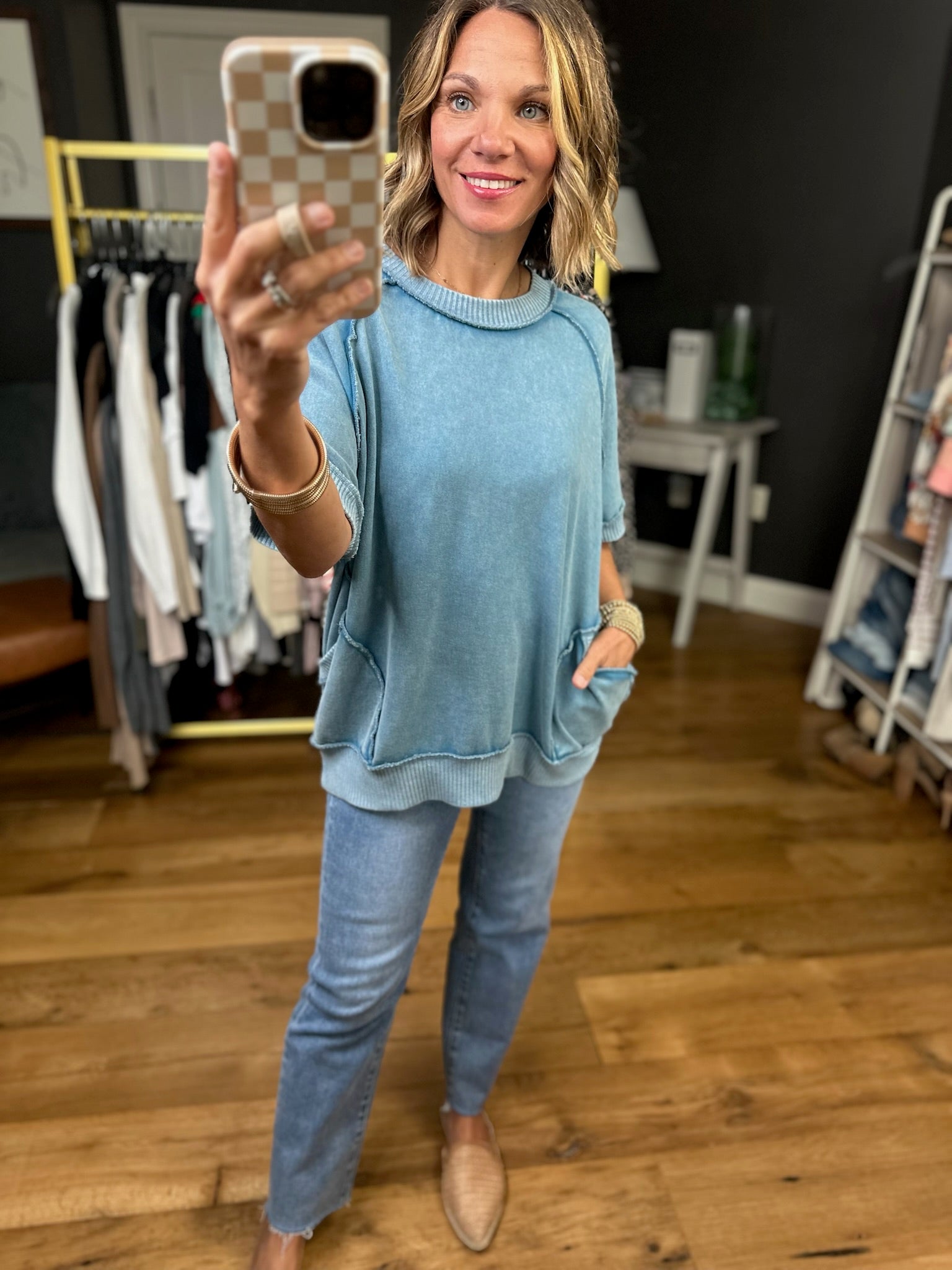 By My Side Washed Pocket Top - Multiple Options-Easel-Anna Kaytes Boutique, Women's Fashion Boutique in Grinnell, Iowa