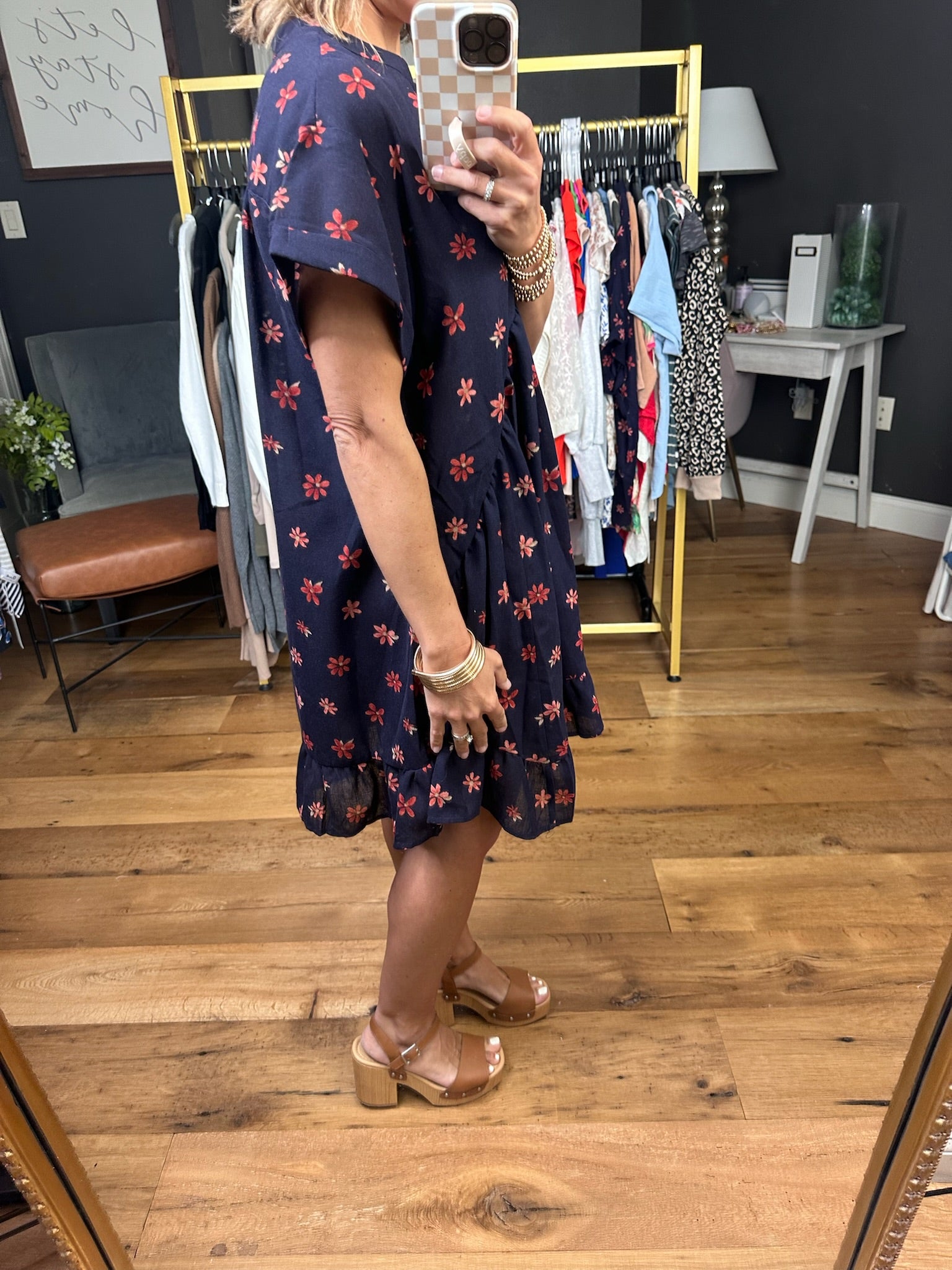 Field Of Florals Pocket Dress - Navy-Easel-Anna Kaytes Boutique, Women's Fashion Boutique in Grinnell, Iowa