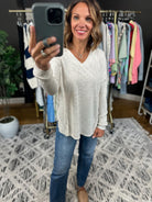 A Big Day V-Neck Top-Long Sleeves-Wasabi & Mint-Anna Kaytes Boutique, Women's Fashion Boutique in Grinnell, Iowa