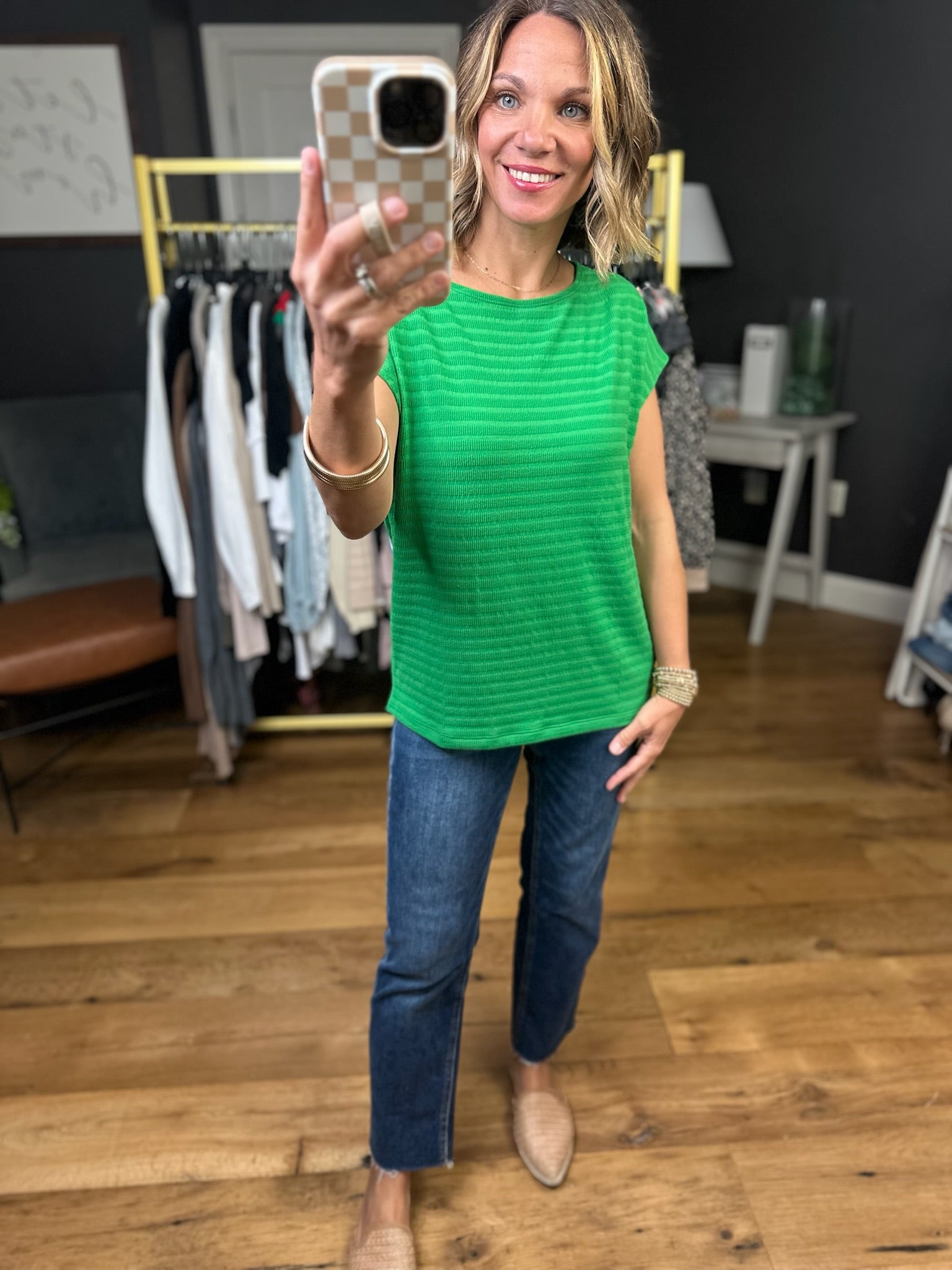 Through Anything Striped Dolman Top - Kelly Green-Staccato-Anna Kaytes Boutique, Women's Fashion Boutique in Grinnell, Iowa