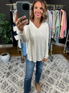 A Big Day V-Neck Top-Long Sleeves-Wasabi & Mint-Anna Kaytes Boutique, Women's Fashion Boutique in Grinnell, Iowa