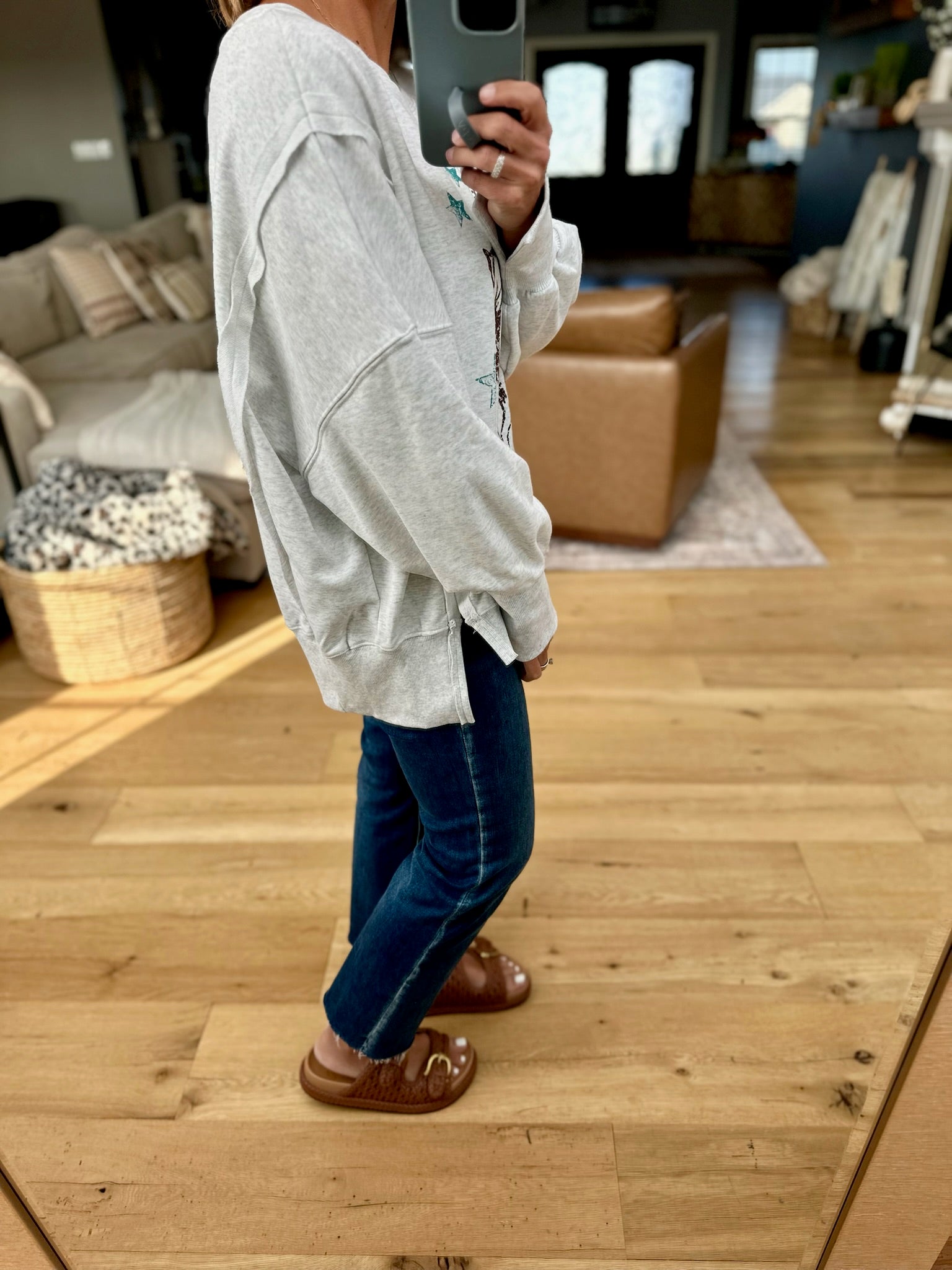 Wild Wild West Graphic Crew-Sweaters-Eesome-Anna Kaytes Boutique, Women's Fashion Boutique in Grinnell, Iowa