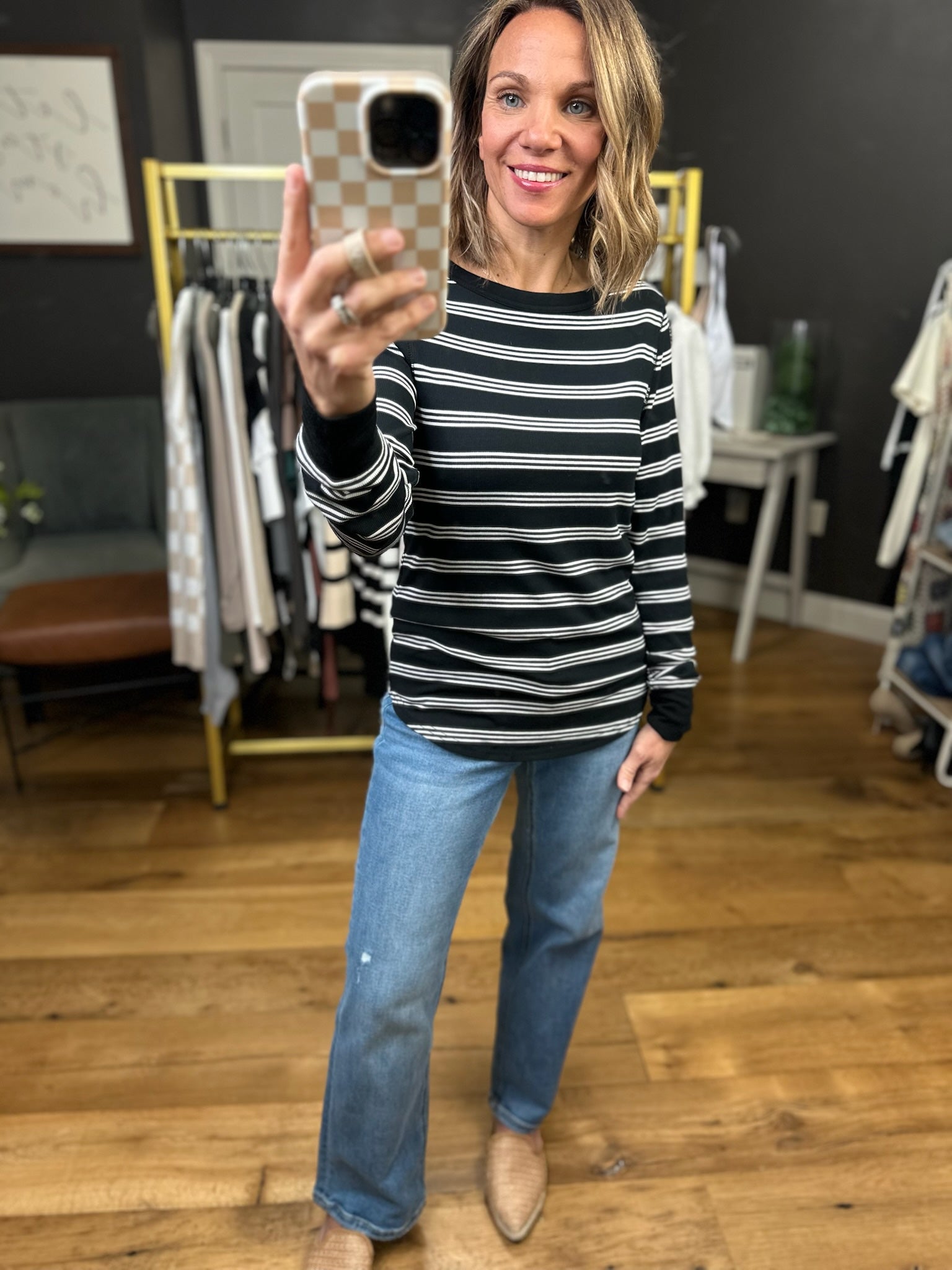 Just Like You Striped Long Sleeve Top - Multiple Options-Thread & Supply-Anna Kaytes Boutique, Women's Fashion Boutique in Grinnell, Iowa