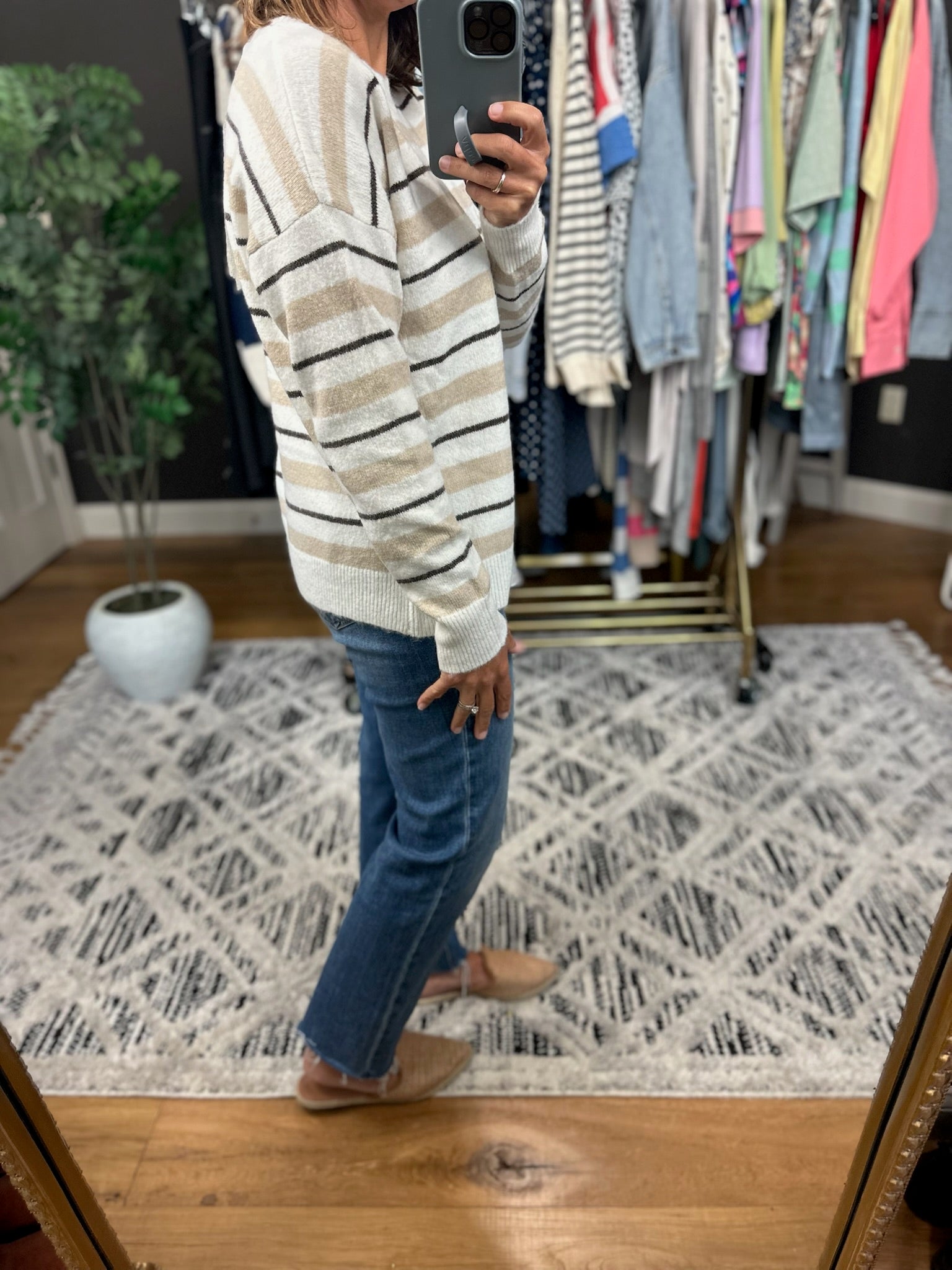 Believe In You Striped Knit Sweater-Sweaters-Staccato-Anna Kaytes Boutique, Women's Fashion Boutique in Grinnell, Iowa