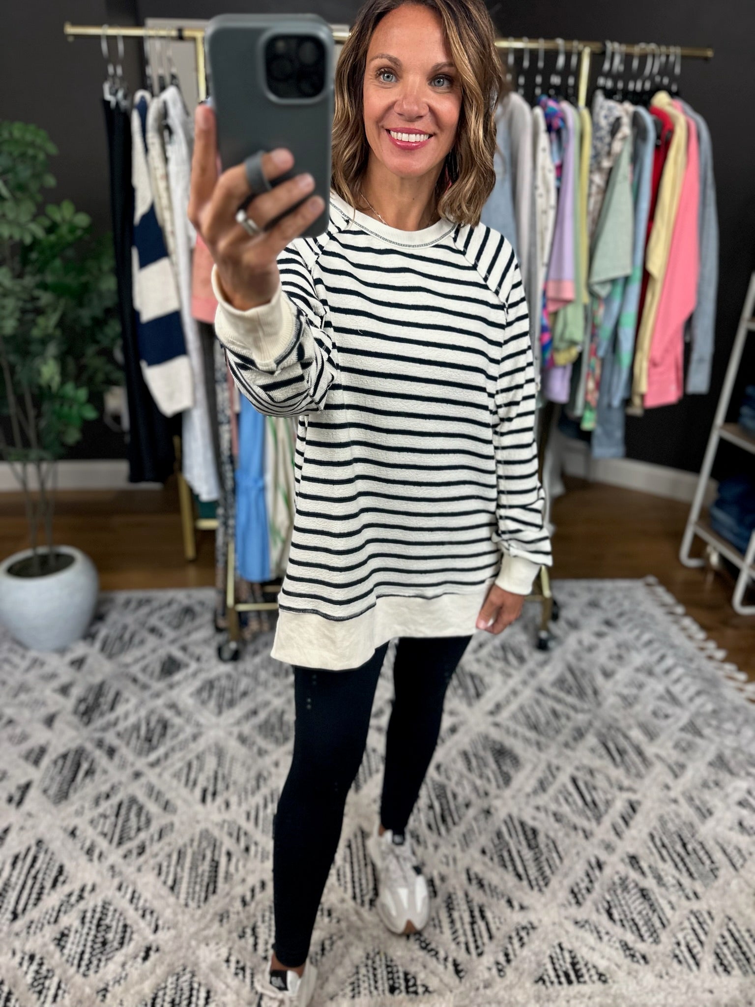 On My Mind Striped Crew-Sweaters-Wishlist-Anna Kaytes Boutique, Women's Fashion Boutique in Grinnell, Iowa