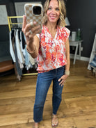 Making Plans Patterned Top - Red-Staccato-Anna Kaytes Boutique, Women's Fashion Boutique in Grinnell, Iowa