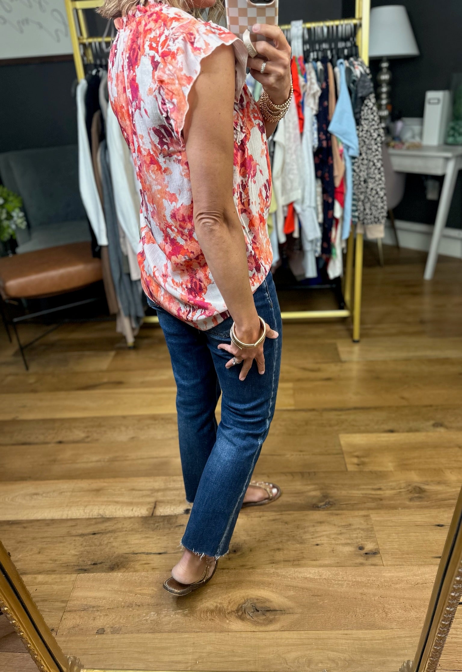 Making Plans Patterned Top - Red-Staccato-Anna Kaytes Boutique, Women's Fashion Boutique in Grinnell, Iowa