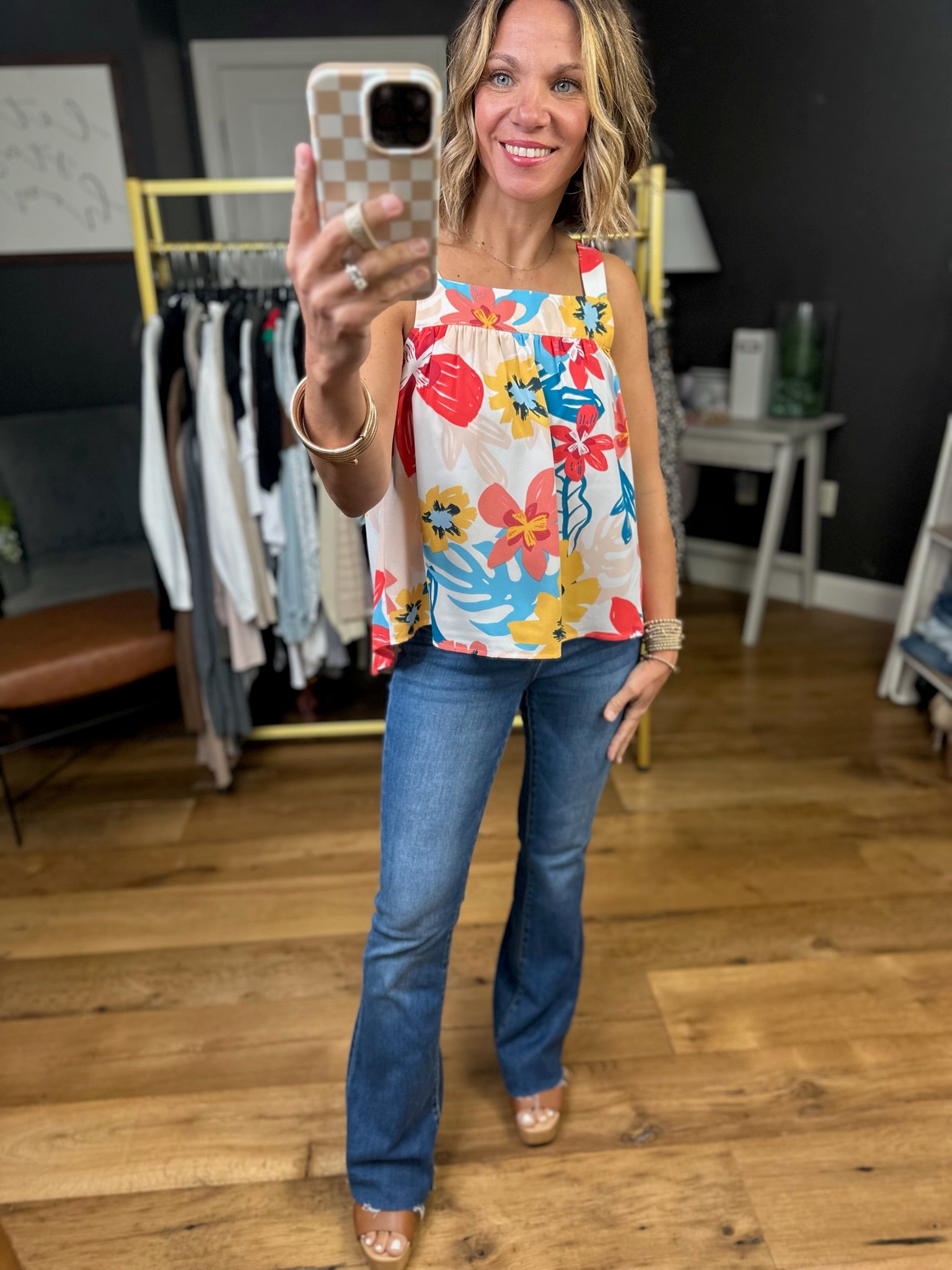 Paradise Problems Floral Top - Ivory Multi-Doe & Rae-Anna Kaytes Boutique, Women's Fashion Boutique in Grinnell, Iowa