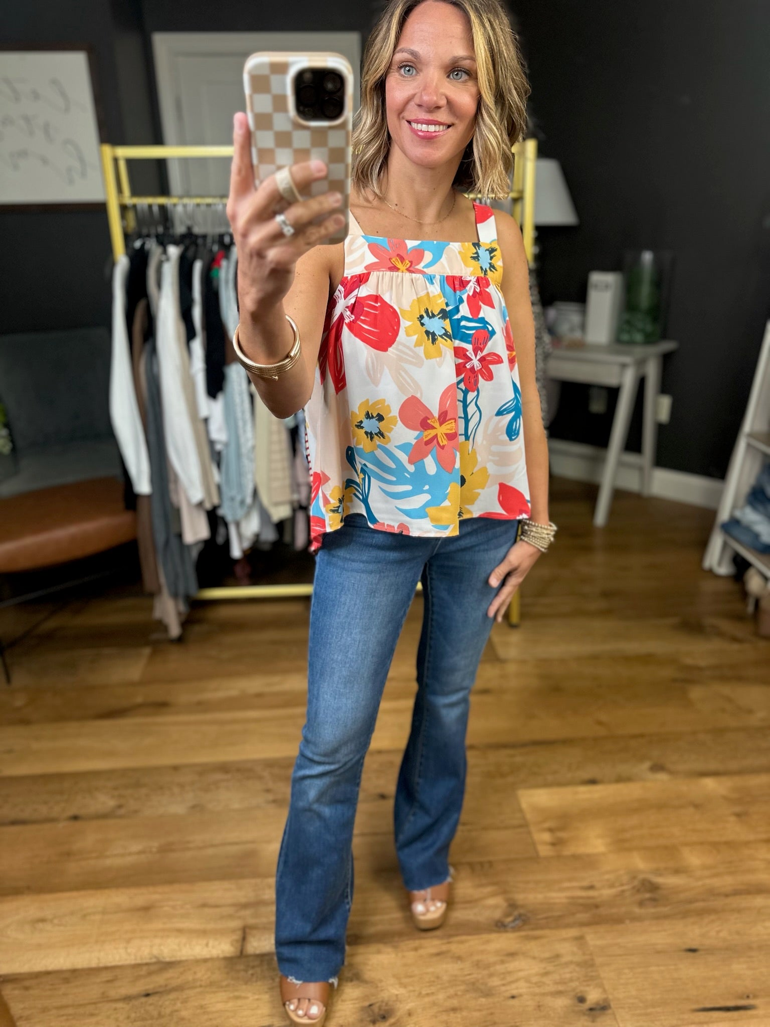 Paradise Problems Floral Top - Ivory Multi-Doe & Rae-Anna Kaytes Boutique, Women's Fashion Boutique in Grinnell, Iowa