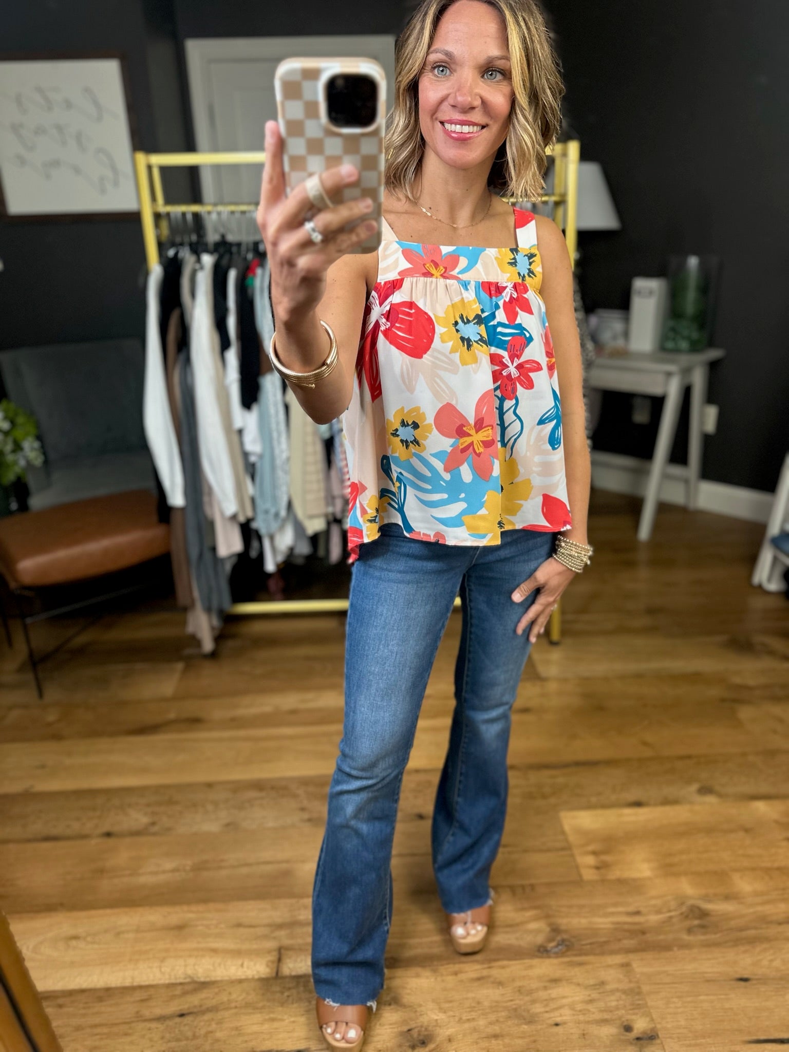 Paradise Problems Floral Top - Ivory Multi-Doe & Rae-Anna Kaytes Boutique, Women's Fashion Boutique in Grinnell, Iowa