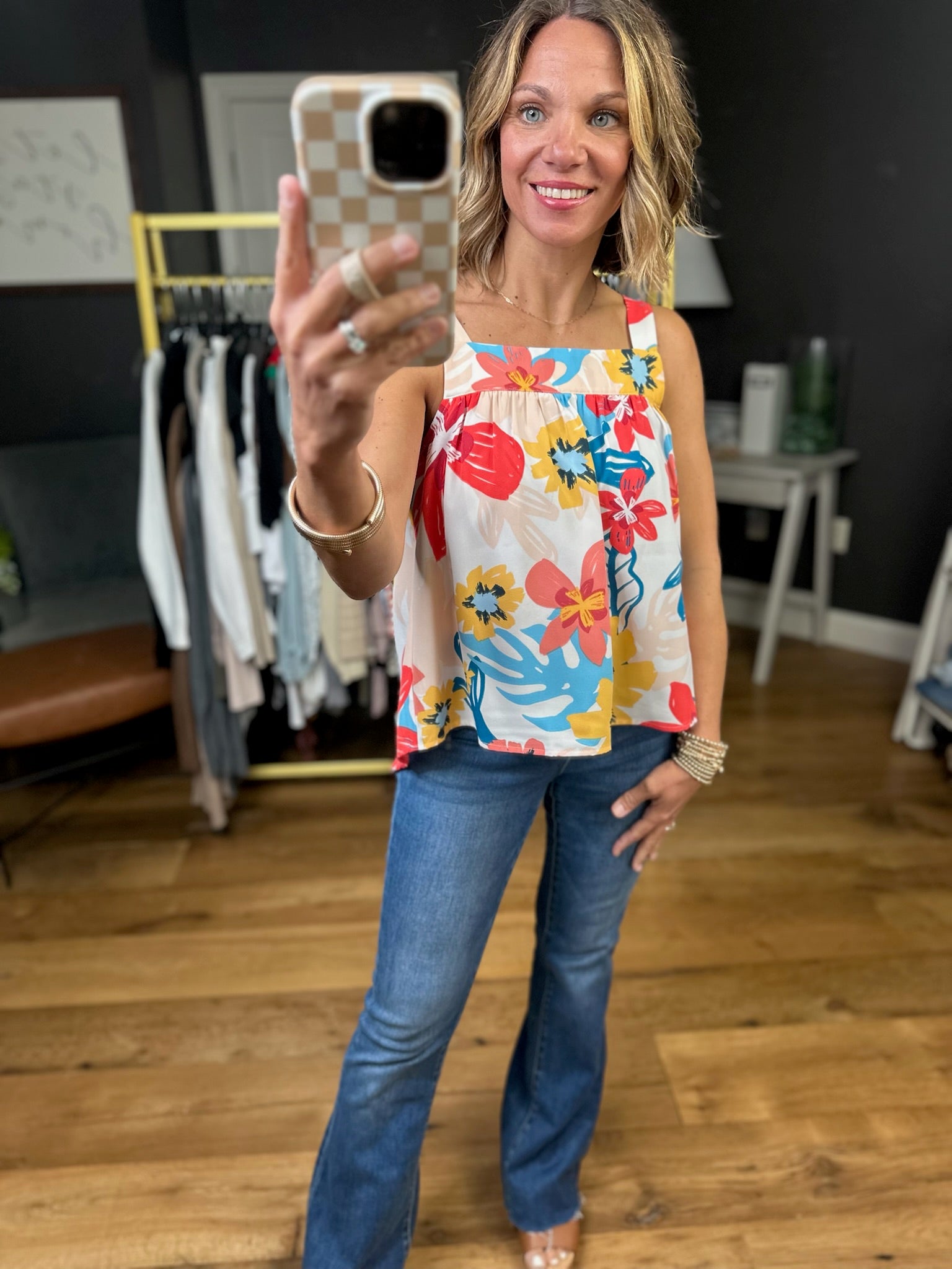 Paradise Problems Floral Top - Ivory Multi-Doe & Rae-Anna Kaytes Boutique, Women's Fashion Boutique in Grinnell, Iowa
