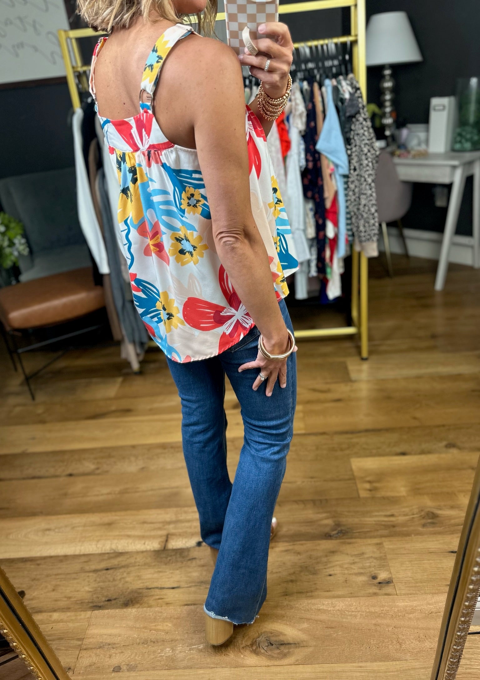 Paradise Problems Floral Top - Ivory Multi-Doe & Rae-Anna Kaytes Boutique, Women's Fashion Boutique in Grinnell, Iowa