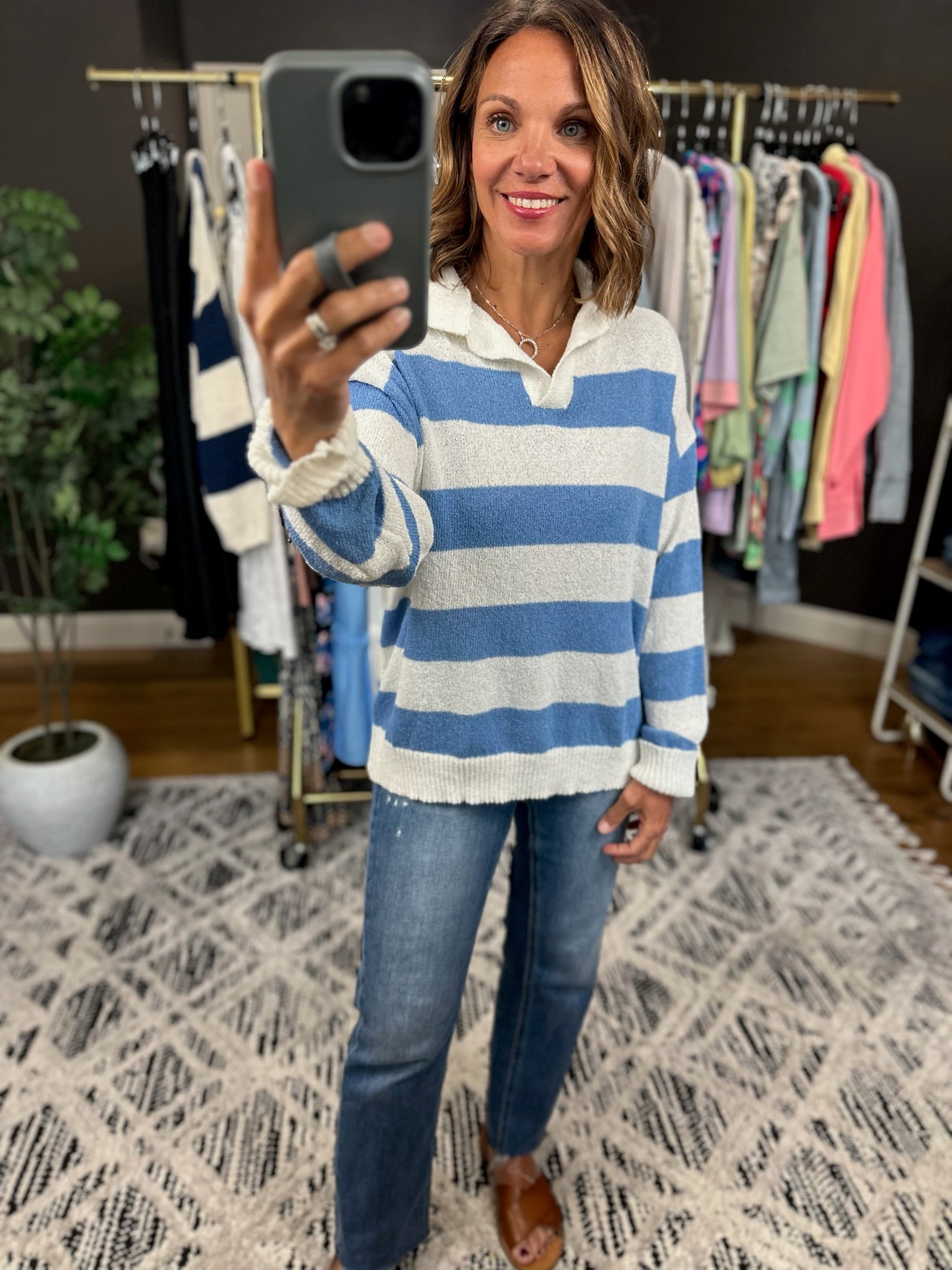 All Worthwhile Striped Sweater-Sweaters-Wishlist-Anna Kaytes Boutique, Women's Fashion Boutique in Grinnell, Iowa