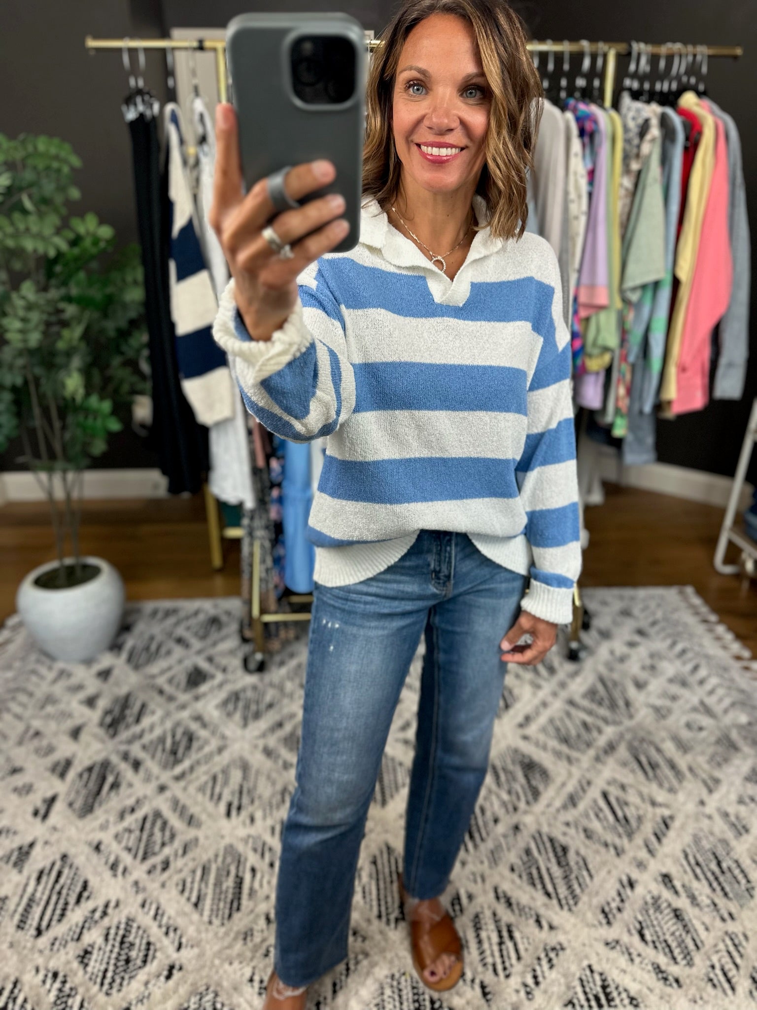 All Worthwhile Striped Sweater-Sweaters-Wishlist-Anna Kaytes Boutique, Women's Fashion Boutique in Grinnell, Iowa
