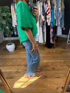 Catching Tides Embroidery-Detail Top-Short Sleeves-voy-Anna Kaytes Boutique, Women's Fashion Boutique in Grinnell, Iowa