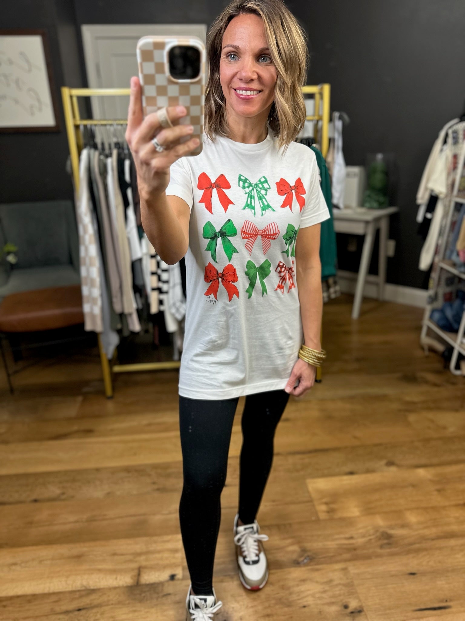 With A Bow Graphic Tee - Ivory-Prickly Pear-Anna Kaytes Boutique, Women's Fashion Boutique in Grinnell, Iowa