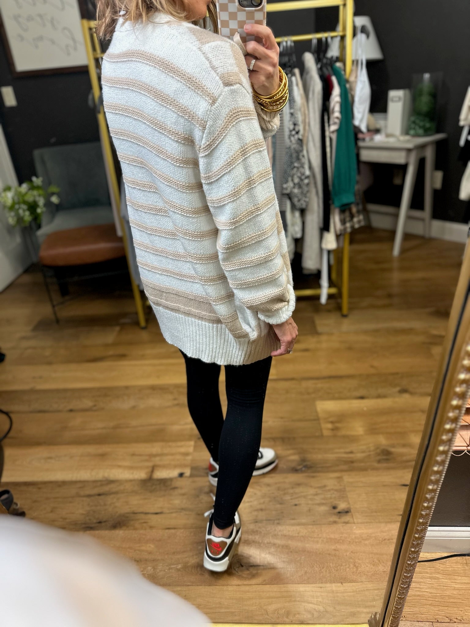 Dream Come True Checkered Cardigan - Cream/Taupe-Wishlist-Anna Kaytes Boutique, Women's Fashion Boutique in Grinnell, Iowa