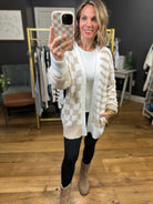 Dream Come True Checkered Cardigan - Cream/Taupe-Wishlist-Anna Kaytes Boutique, Women's Fashion Boutique in Grinnell, Iowa