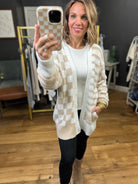 Dream Come True Checkered Cardigan - Cream/Taupe-Wishlist-Anna Kaytes Boutique, Women's Fashion Boutique in Grinnell, Iowa