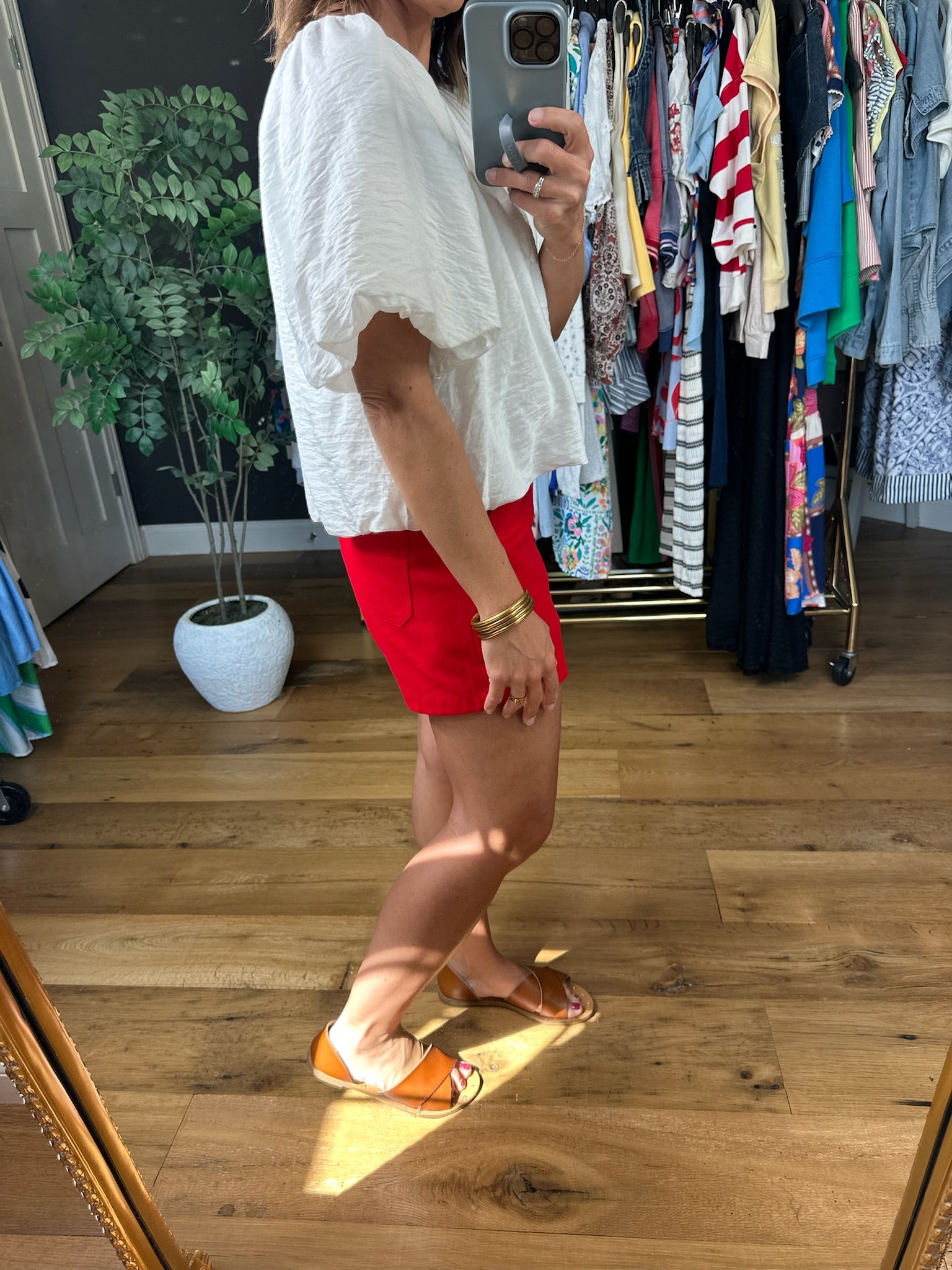 Missing Chapter Bubble-Hem Top-Short Sleeves-Entro-Anna Kaytes Boutique, Women's Fashion Boutique in Grinnell, Iowa