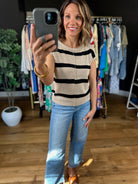 Say So Striped Knit Top-Short Sleeves-Blu Pepper-Anna Kaytes Boutique, Women's Fashion Boutique in Grinnell, Iowa