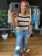 Say So Striped Knit Top-Short Sleeves-Blu Pepper-Anna Kaytes Boutique, Women's Fashion Boutique in Grinnell, Iowa