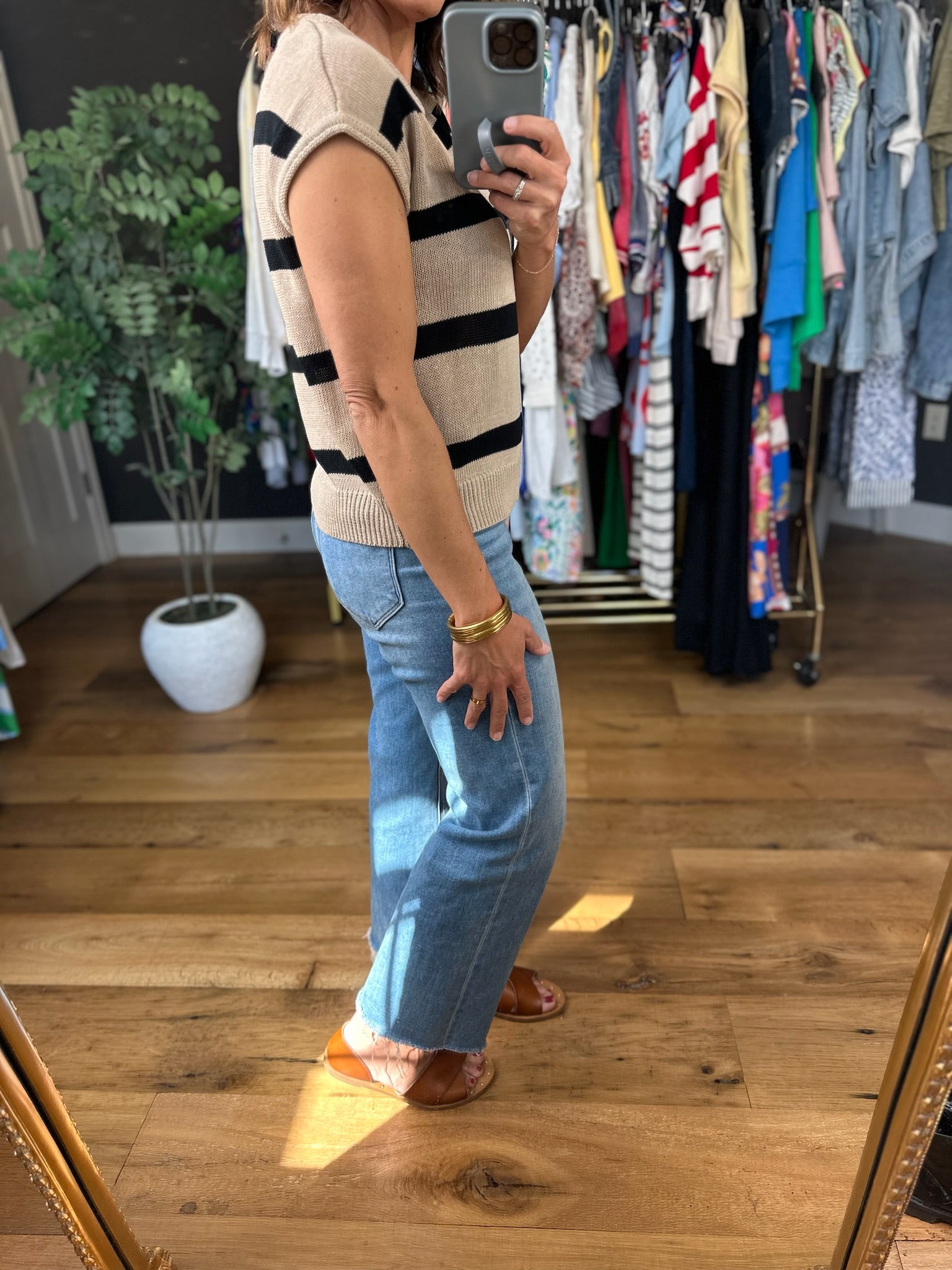 Say So Striped Knit Top-Short Sleeves-Blu Pepper-Anna Kaytes Boutique, Women's Fashion Boutique in Grinnell, Iowa