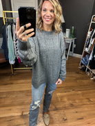 Do It Right Textured Sweater - Charcoal Black-Sweaters-La Miel MCS3564-Anna Kaytes Boutique, Women's Fashion Boutique in Grinnell, Iowa