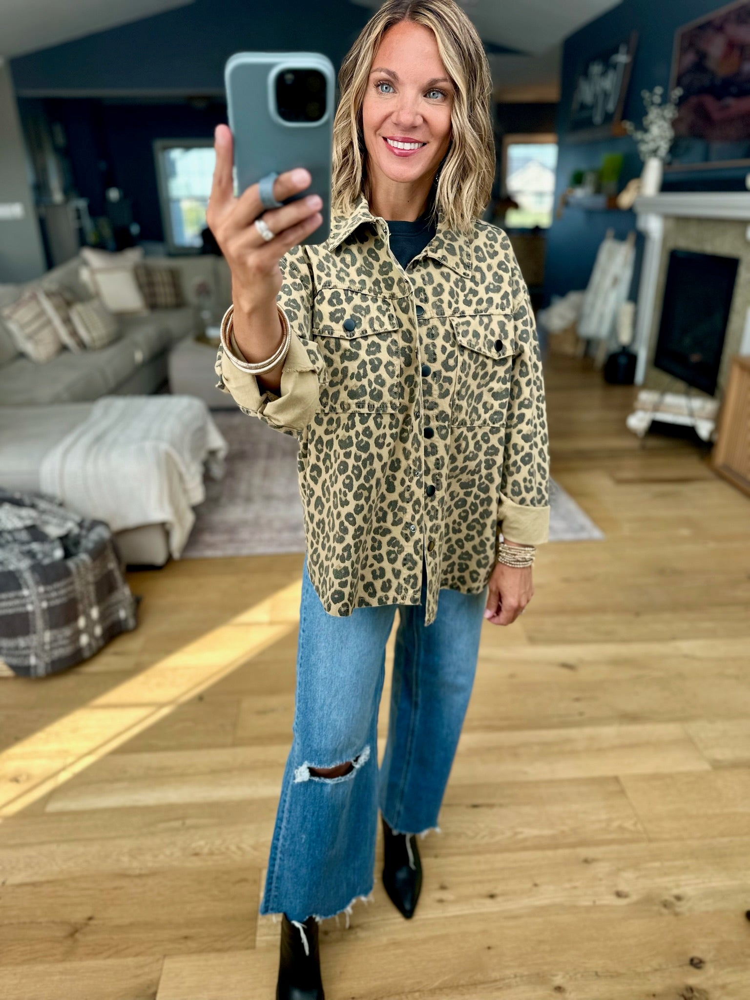 **Wild At Heart Leopard Print Jacket-Blu Pepper-Anna Kaytes Boutique, Women's Fashion Boutique in Grinnell, Iowa