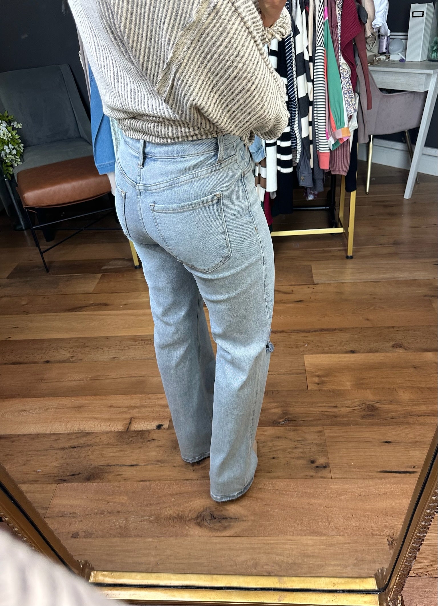 The Claudia 90's Vintage High-Rise Flare Denim-Blu Pepper-Anna Kaytes Boutique, Women's Fashion Boutique in Grinnell, Iowa