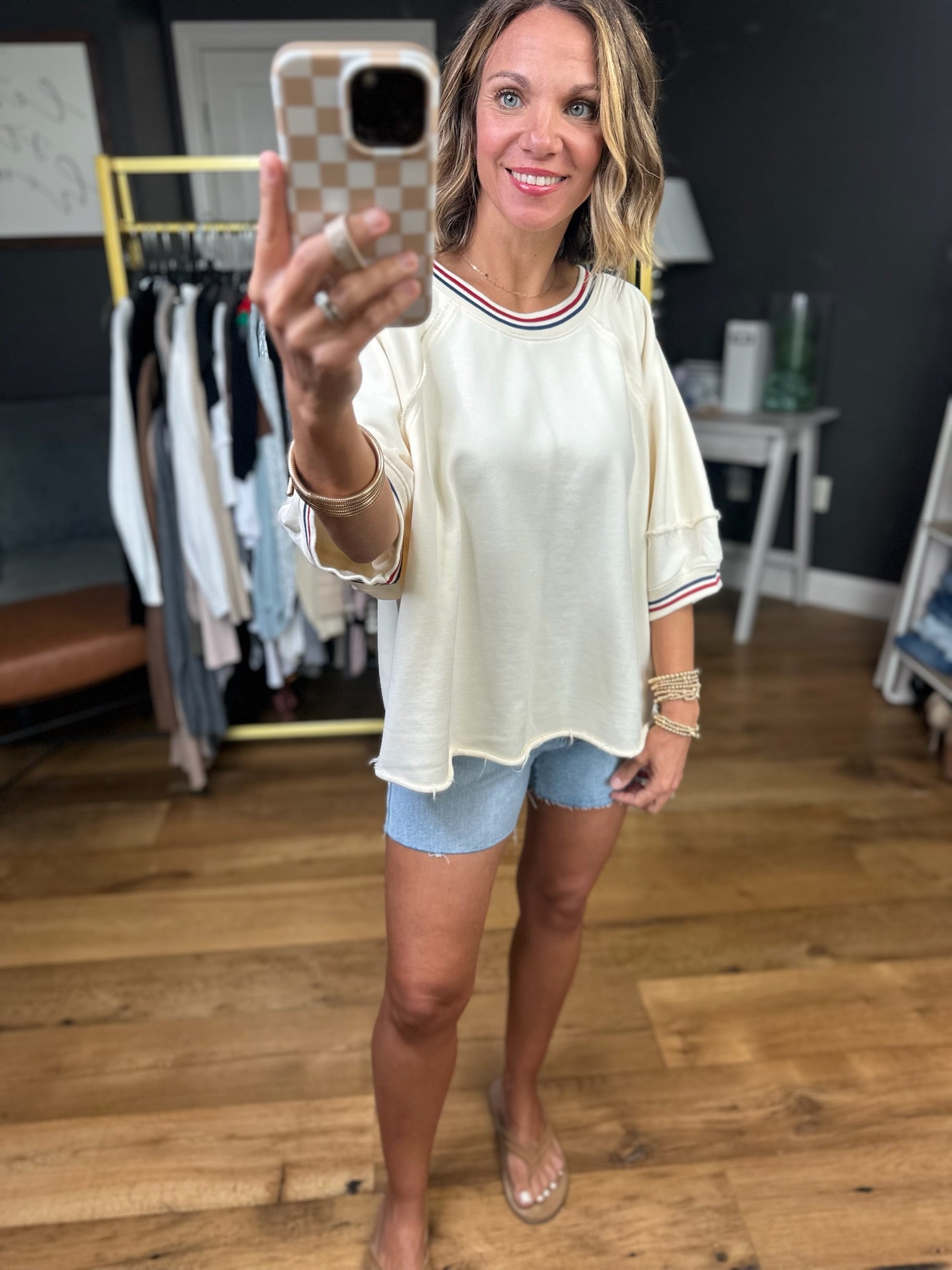 Handle On You Trim-Detail Top - Cream-Bucketlist-Anna Kaytes Boutique, Women's Fashion Boutique in Grinnell, Iowa