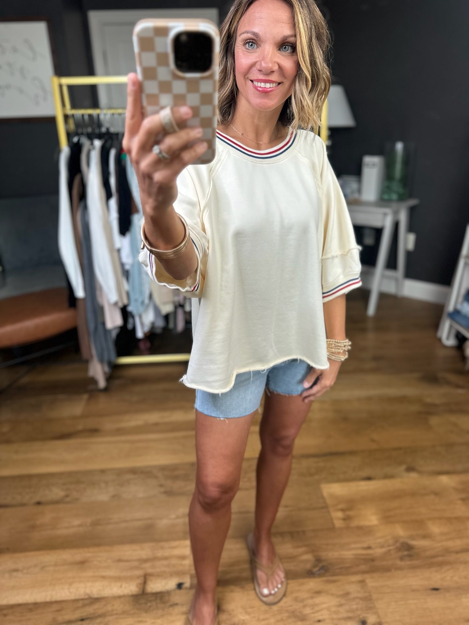 Handle On You Trim-Detail Top - Cream-Bucketlist-Anna Kaytes Boutique, Women's Fashion Boutique in Grinnell, Iowa