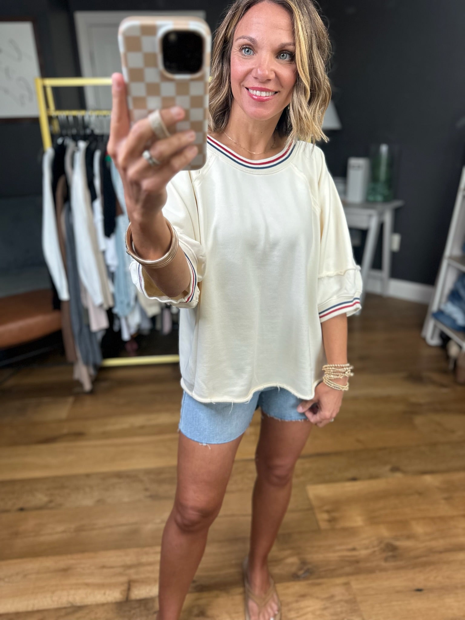 Handle On You Trim-Detail Top - Cream-Bucketlist-Anna Kaytes Boutique, Women's Fashion Boutique in Grinnell, Iowa