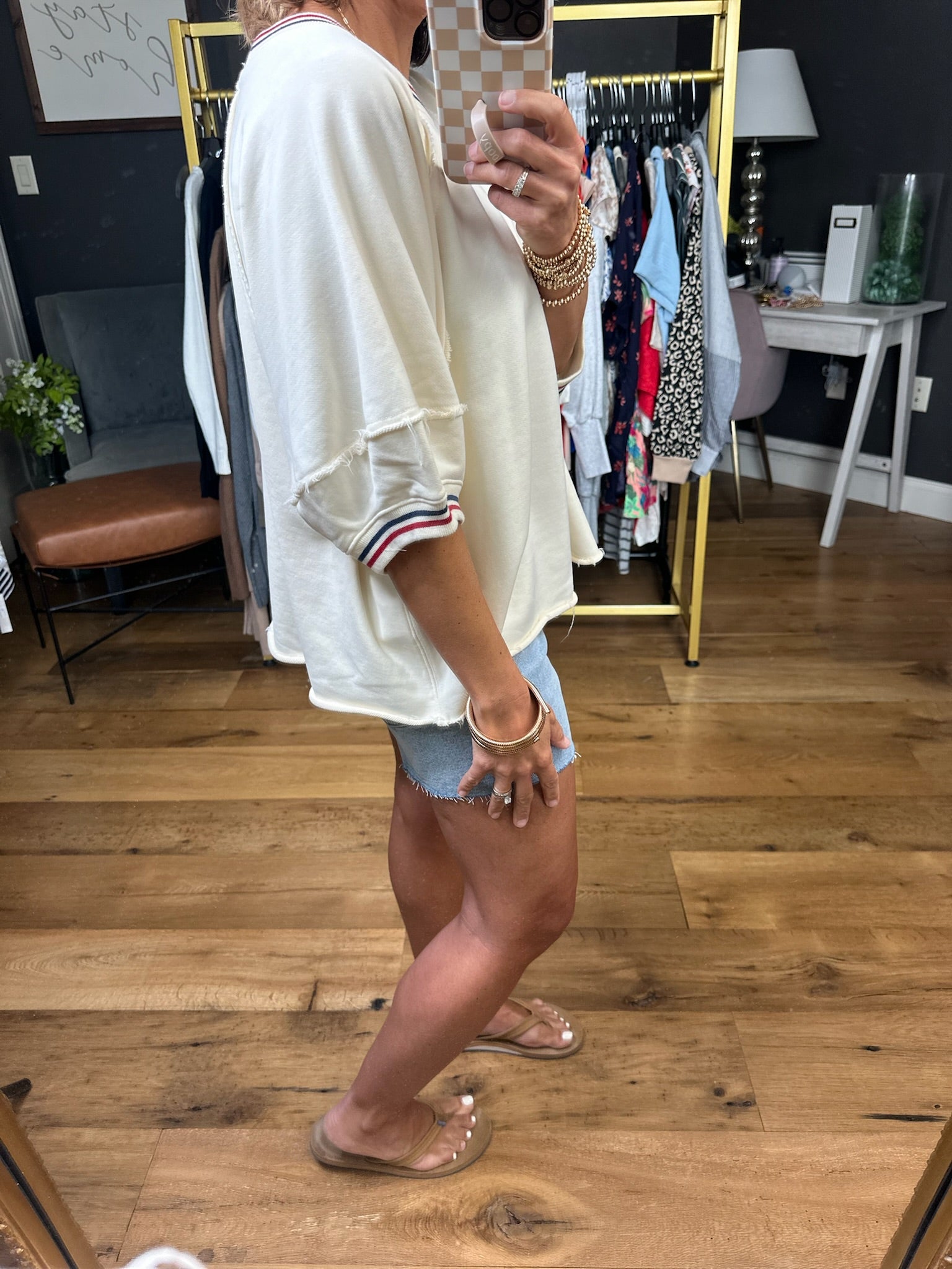 Handle On You Trim-Detail Top - Cream-Bucketlist-Anna Kaytes Boutique, Women's Fashion Boutique in Grinnell, Iowa