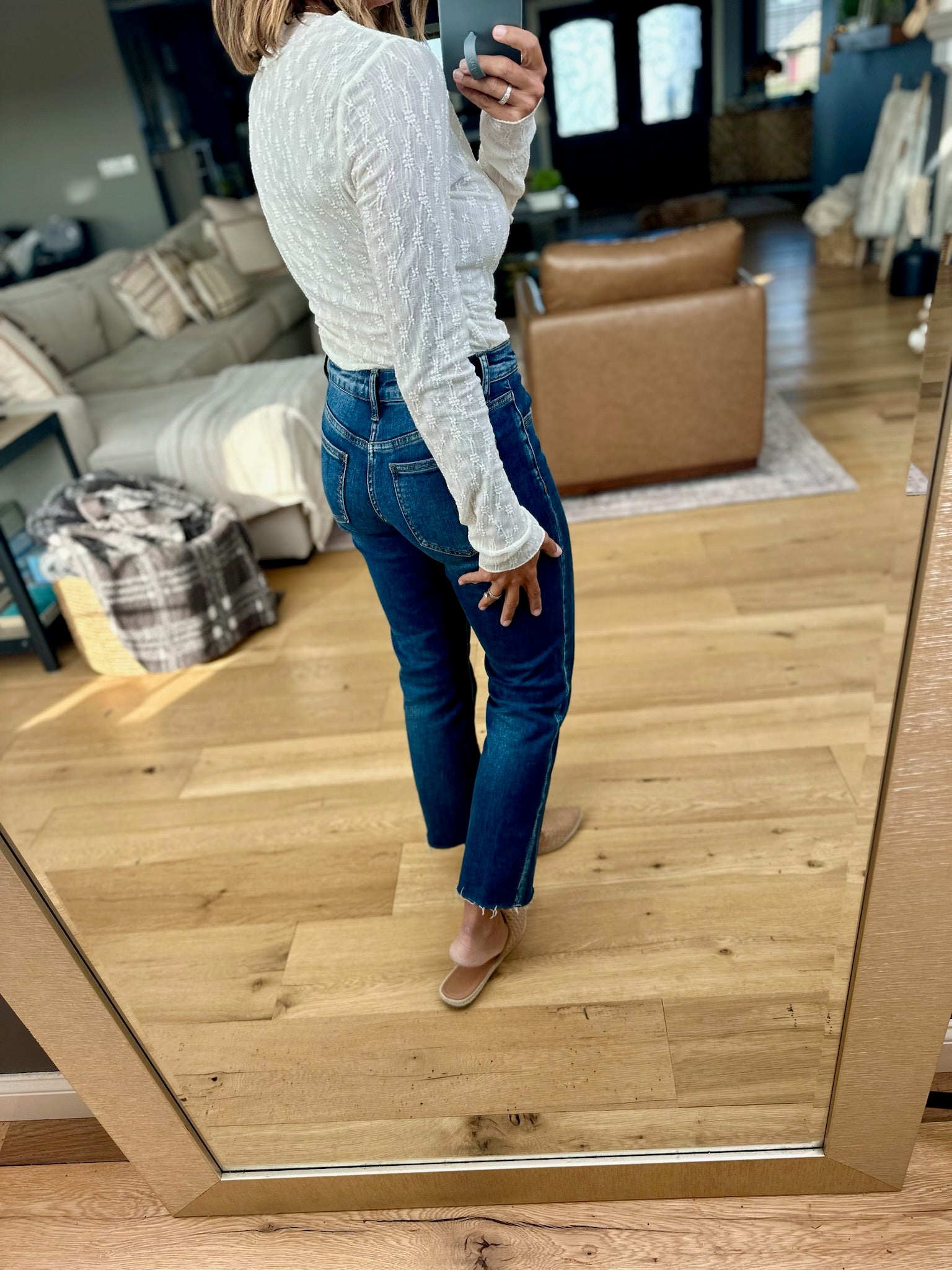 Whispered Grace Textured Long Sleeve-Dari & Dani-Anna Kaytes Boutique, Women's Fashion Boutique in Grinnell, Iowa