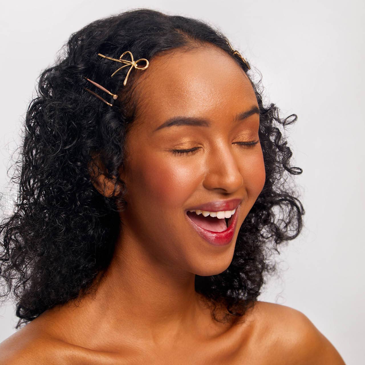 Metal Enamel Cloud & Bow Bobby Pins 8pc Set - Rosewood-Hair Accessories-KITSCH-Anna Kaytes Boutique, Women's Fashion Boutique in Grinnell, Iowa