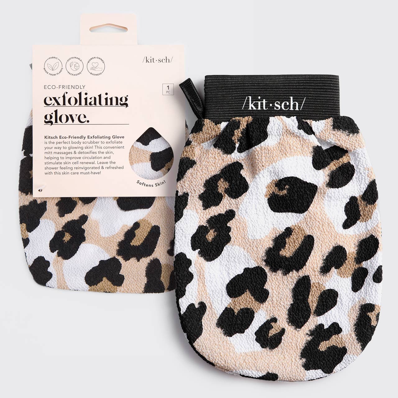 Eco-Friendly Exfoliating Glove - Leopard-Hair Accessories-KITSCH-Anna Kaytes Boutique, Women's Fashion Boutique in Grinnell, Iowa