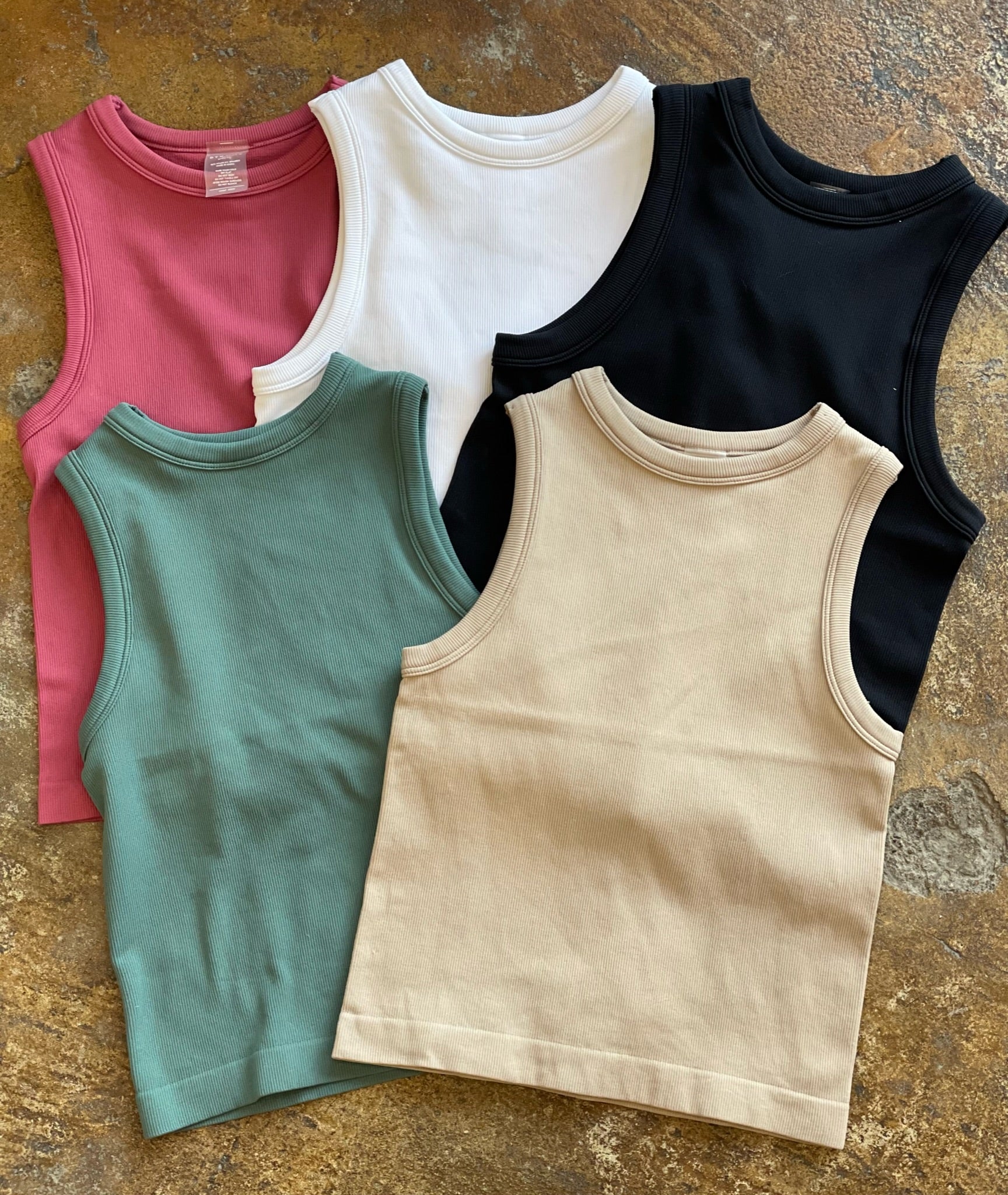 Bet On Me Ribbed High-Neck Tank - Multiple Options