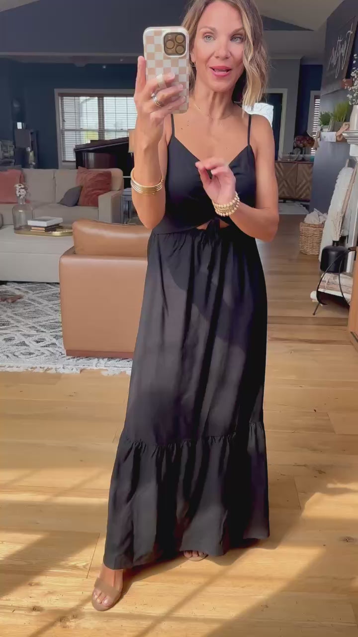 ワンピース Lady like long dress Black Lady like long dress Black ワンピース
