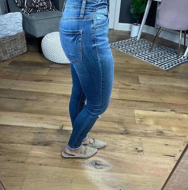 My Best Fit High Rise Skinny Ankle Jean-Jeans-Eunina E62044BUZ-Anna Kaytes Boutique, Women's Fashion Boutique in Grinnell, Iowa