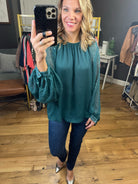 Miss Me Balloon Sleeve Top With Sequin Detail - Multiple Options-Long Sleeves-Vine & Love VT31779-Anna Kaytes Boutique, Women's Fashion Boutique in Grinnell, Iowa