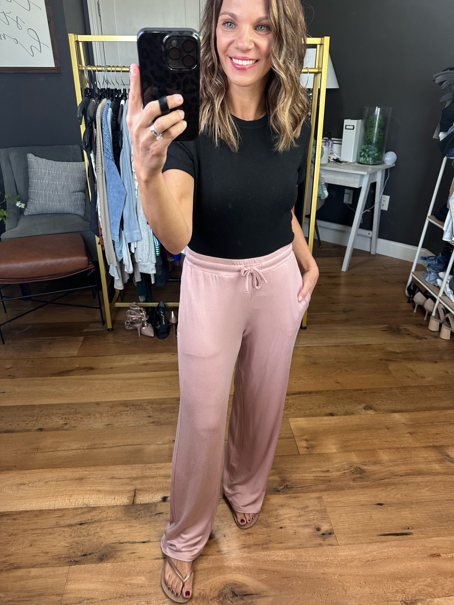 Caught In A Dream Wide-Leg Pant - Rose