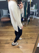 More Than You Know Longsleeve Top With Side-Slit Detail - Multiple Options-Long Sleeves-Mono B-Anna Kaytes Boutique, Women's Fashion Boutique in Grinnell, Iowa