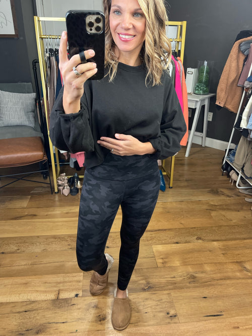 The Cara Camo Legging - Black/Grey Combo