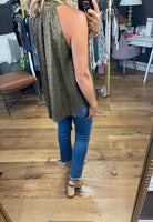 Racing Through My Brain High-Neck Top With Embossed Detail - Olive-Short Sleeves-Glam GT4571-Anna Kaytes Boutique, Women's Fashion Boutique in Grinnell, Iowa