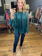 Miss Me Balloon Sleeve Top With Sequin Detail - Multiple Options-Long Sleeves-Vine & Love VT31779-Anna Kaytes Boutique, Women's Fashion Boutique in Grinnell, Iowa