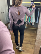 She Is Strong Cropped Longsleeve With Open Back Detail - Multiple Options-Long Sleeves-Mono B KT11654-Anna Kaytes Boutique, Women's Fashion Boutique in Grinnell, Iowa